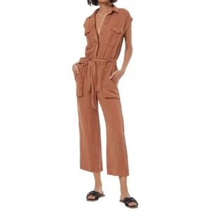 NWOT YFB Cuba Linen Belted Jumpsuit in Khaki size S
